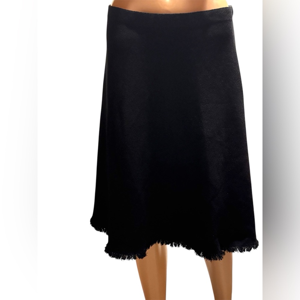 Milano Black A-Line Skirt with Stylish Raw Hem – XL